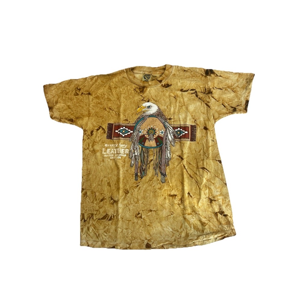 Eagle Brand Kansas City Native Eagle T-Shirt Tan Tie-Dye Size L- Y2K, Vintage